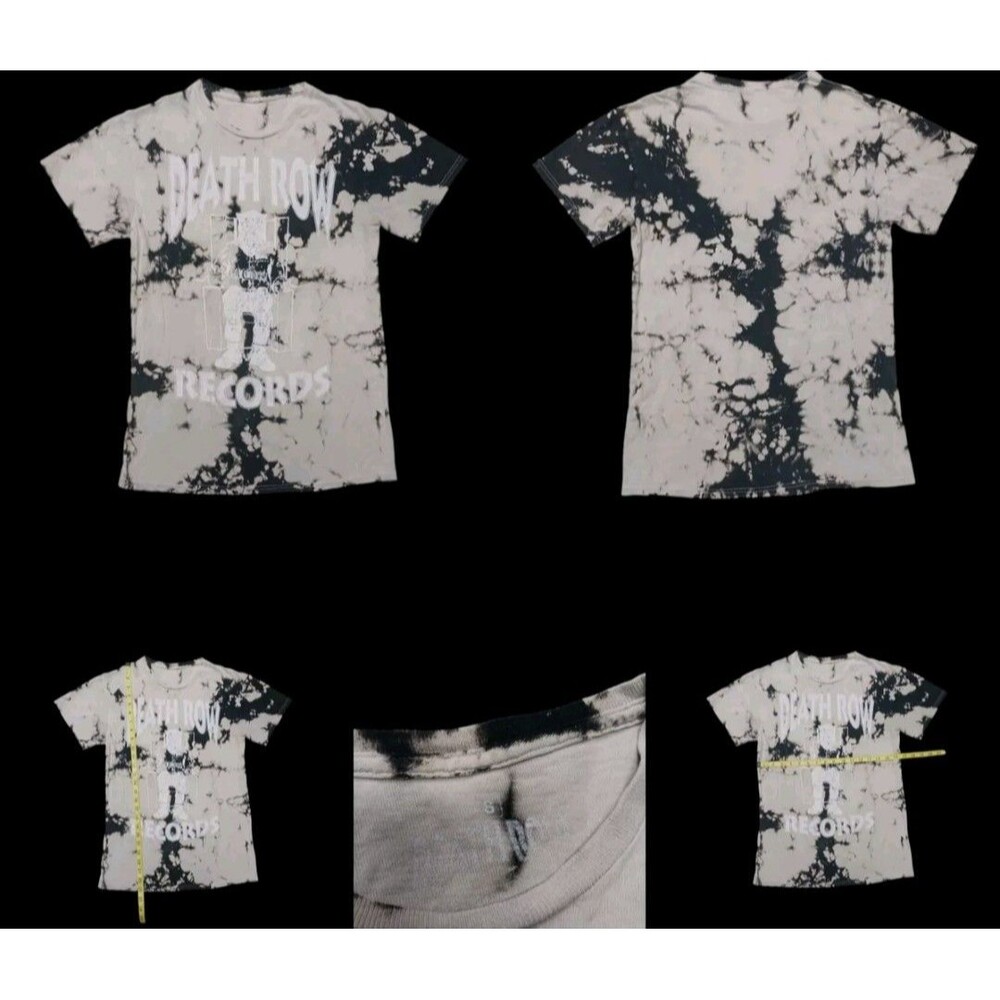 Death Row Records Shirt Men's Small Black Gray Logo Hip Hop Rap Short Sleeve